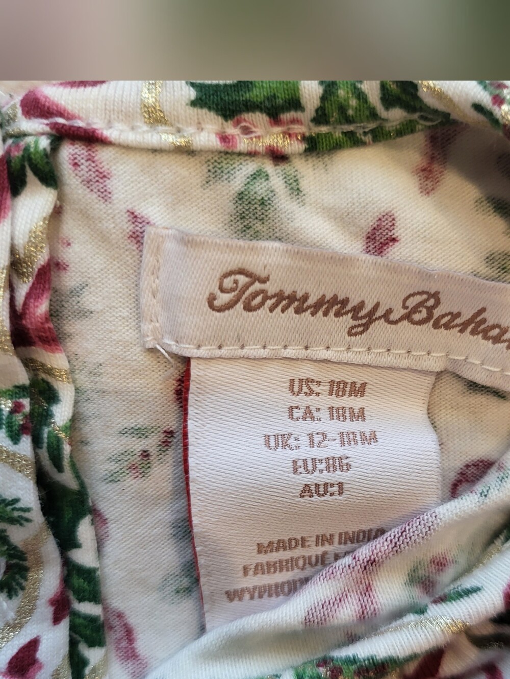 Tommy Bahama Cream High-Neck Onesie- 18M NWOT - Picture 3 of 5
